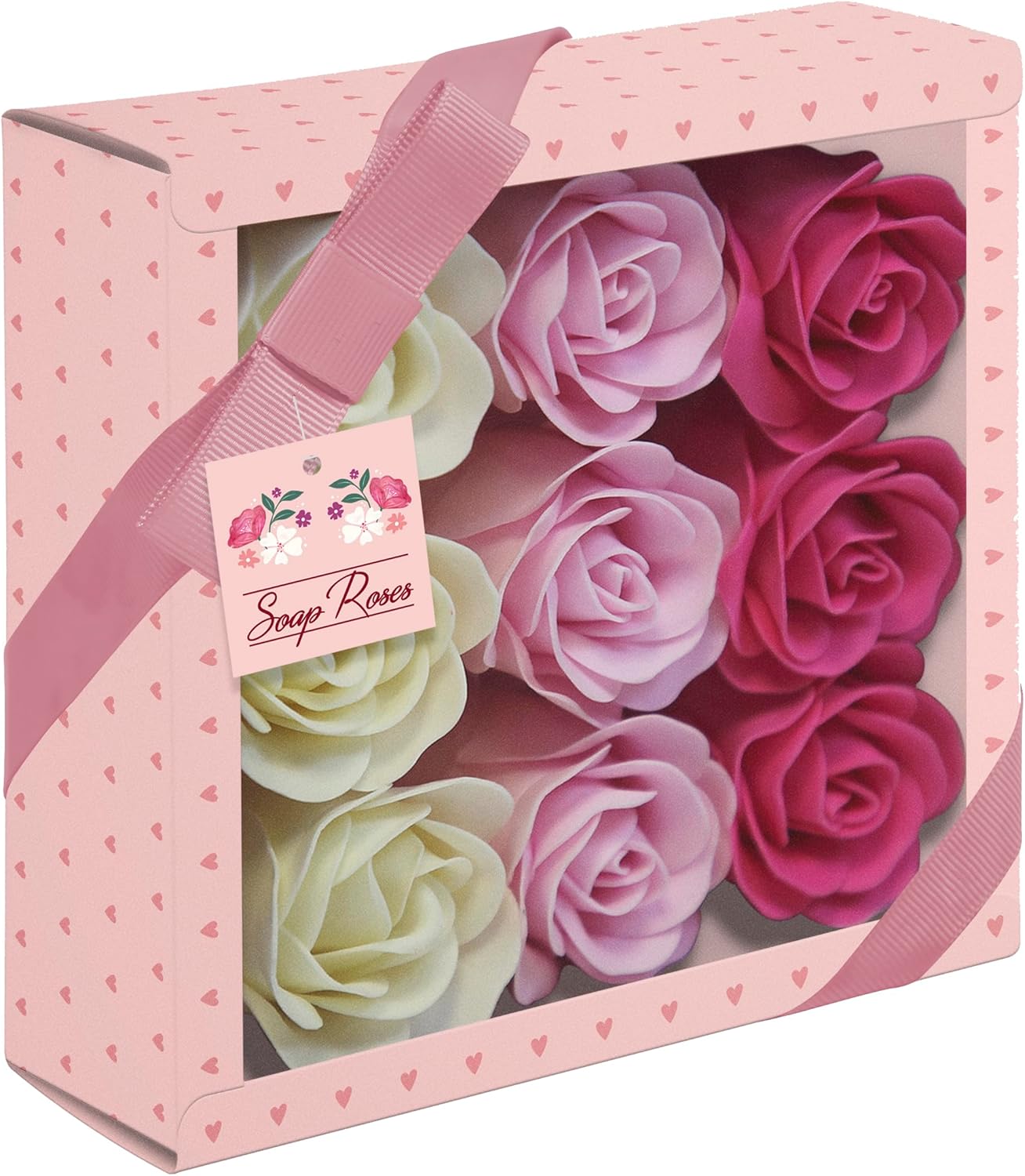 Soap Roses Gift Box 9pk pink