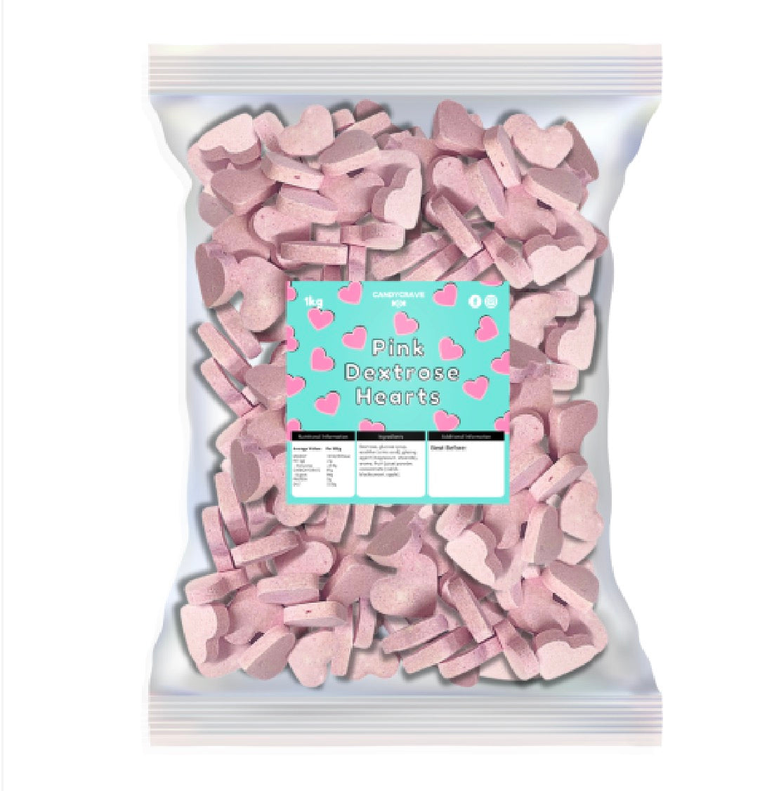 Candycrave Pink Hearts 1kg