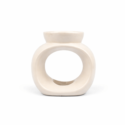 Small Oval Ceramic Burner – White