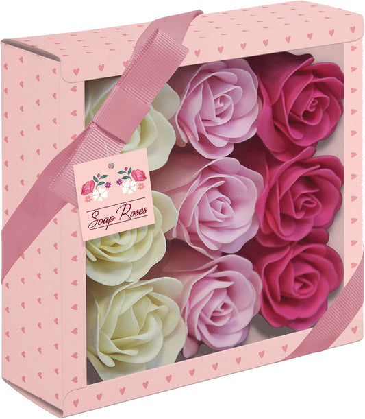 Soap Roses Gift Box 9pk pink