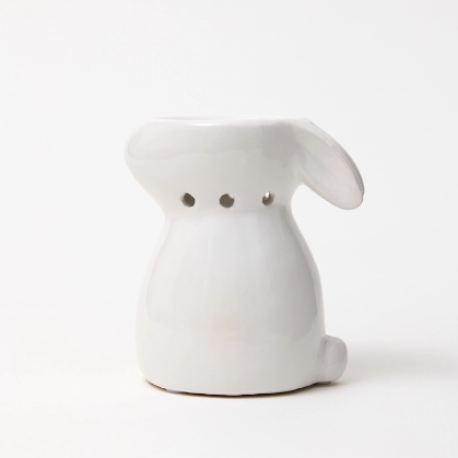 White Ceramic Bunny Burner