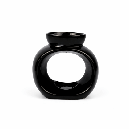 Small Oval Ceramic Burner- Black