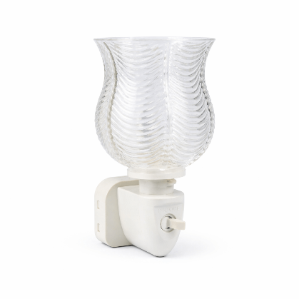 Wax Warmer Ribbed Glass Plug-in Clear