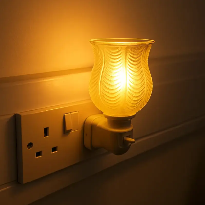 Wax Warmer Ribbed Glass Plug-in Clear