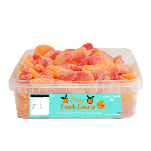 CANDYCRAVE FIZZY PEACH HEARTS 600G TUB